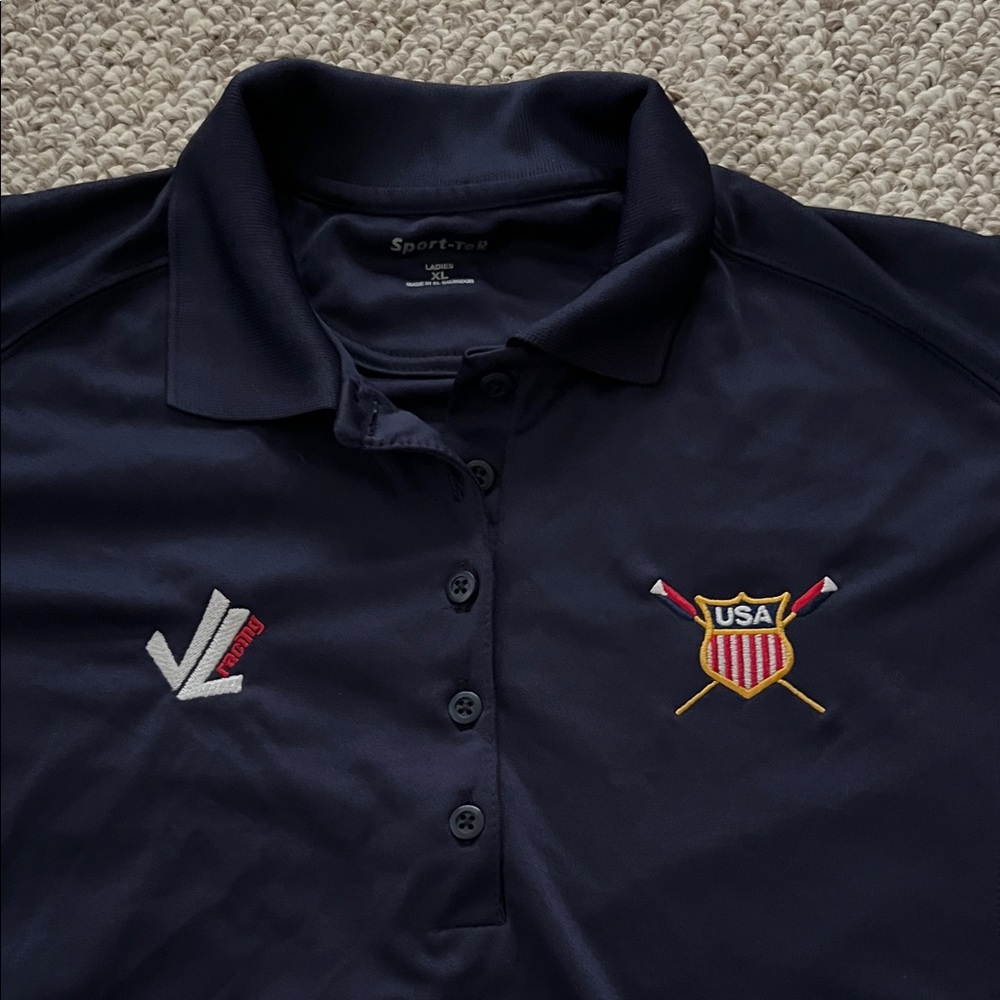 Ladies XL Navy Polo Shirt,  USA Rowing